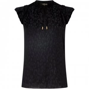 Biba Jacquard Tier Blouse - Black