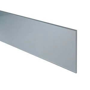 image of 6mm Splashwall Silver Metallic effect Bevelled Glass Upstand (L)0.9m