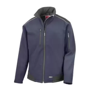 Image of Result Mens Ripstop Soft Shell Breathable Jacket (M) (Navy/Black)