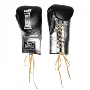 Image of Lonsdale L60 Lace Leather Fight Gloves - Black/Gold