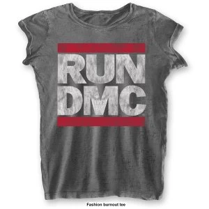 Image of Run DMC - DMC Logo Ladies XX-Large T-Shirt - Grey