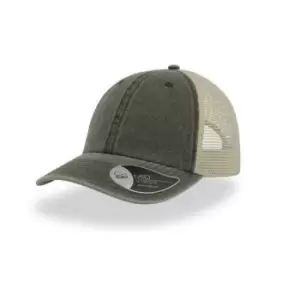 Image of Atlantis Unisex Case Pigment Dyed 6 Panel Trucker Cap (One Size) (Olive)