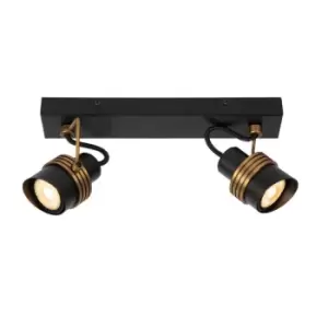 Image of Lucide Tundran 2 Light Spotlight Bar - Black
