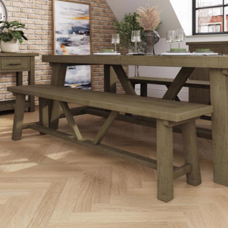 Image of FW Style Saltash 1.8M Dining Bench - Solid Reclaimed Natural Pine, Brown SAL12