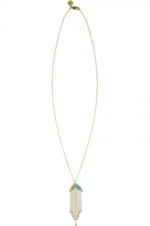 image of Sara Miller Azura Teal Enamel Leaf Necklace SAJ2008