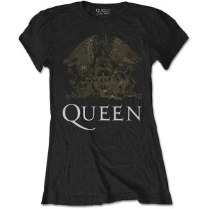 Image of Queen - Crest Womens Large T-Shirt - Black
