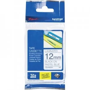 Image of Labelling tape (pastel) Brother TZe, TZ TZe-MQ531 Tape colour: Pastel blue Font colour:Black 12mm 4 m