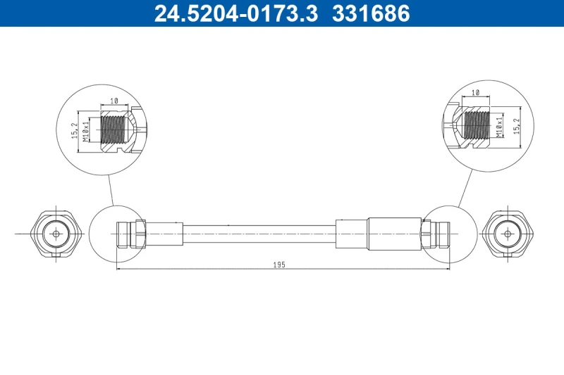 Image of Brake hose ATE 24.5204-0173.3
