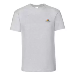 image of Fruit of the Loom Mens Vintage Small Logo Heather T-Shirt (L) (Grey Heather)