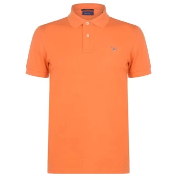 image of Gant Original Short Sleeve Rugger Polo Shirt - Orange