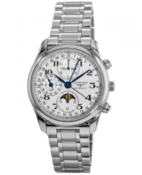 image of Longines Master Collection Moonphase 40mm Chronograph Steel Mens Watch L2.673.4.78.6 L2.673.4.78.6