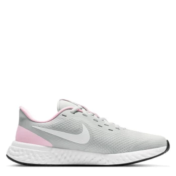 Image of Nike Revolution 5 Big Kids Running Shoe - Dust/White Pink
