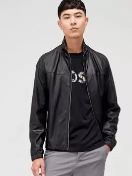 Image of Boss Jasis Leather Jacket
