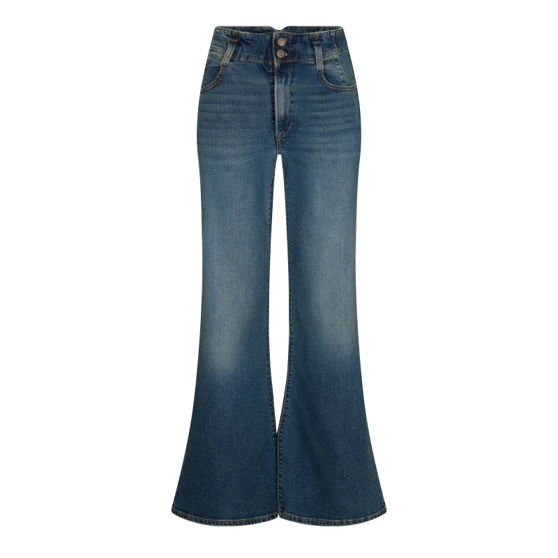 Image of Levis Womens Ribcage Bells Tapered Jeans Dart Game female 27 L30