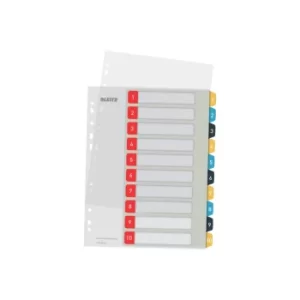 Image of Cosy 1-10 Printable Index, Pp 10 Coloured Tabs Printed 1-10, A4 Maxi Format
