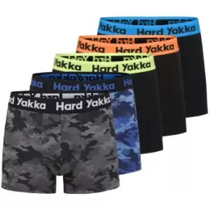 Image of Hard Yakka Mens Cotton Five Pack Trunk Boxer Shorts Extra Large