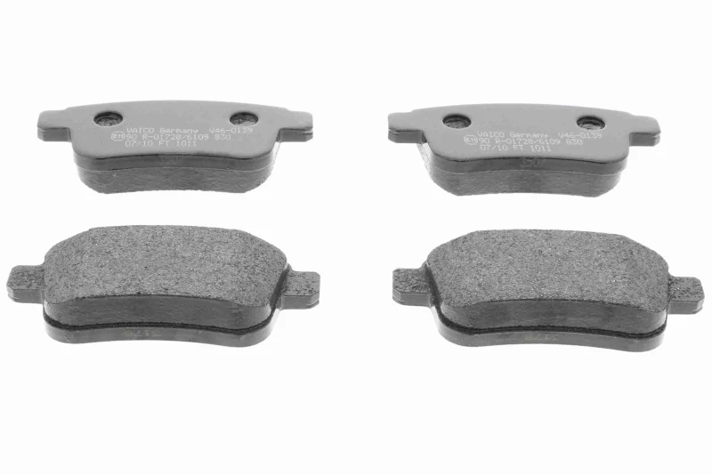 Image of VAICO V46-0139 Brake pad set Rear Axle, excl. wear warning contact, with accessories, Q+, original equipment manufacturer quality, with brake caliper