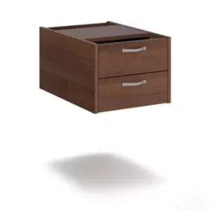 image of Maestro 25 shallow 2 drawer fixed pedestal for 600mm deep desks - walnut