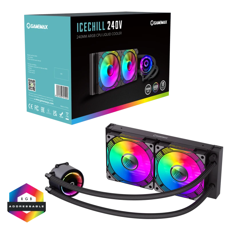 Image of GameMax Ice Chill 240V AIO ARGB Water Cooler Black