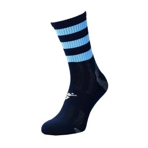 Image of Precision Pro Hooped GAA Mid Socks Junior Navy/Sky - UK Size J12-2