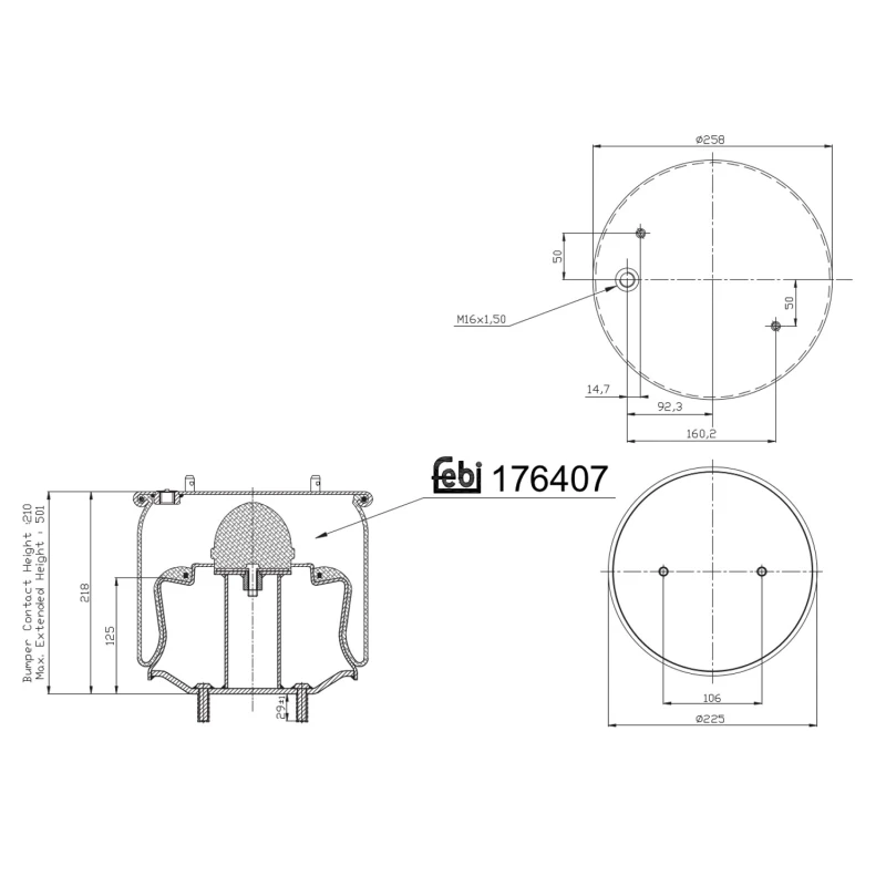 Image of FEBI BILSTEIN 176407 Boot, air suspension Front Axle Boot,air suspension (324)