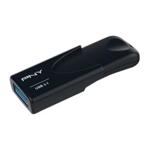 image of PNY 16GB USB 3.1 Memory Pen Attache 4 Capless Sliding Design, Black