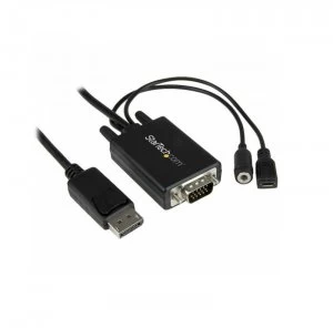 image of StarTech DisplayPort to VGA Adapter Cable with Audio 3M Black