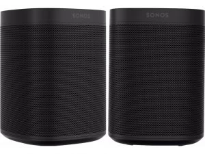 image of Sonos One Smart Speaker with built in Alexa voice control Duo Pack Black US Version