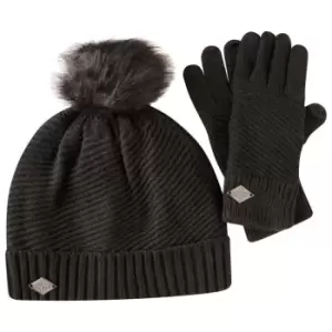 Image of Dare 2b Correlation Hat And Glove Set - Black