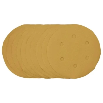Image of Draper 58340 Gold Sanding Discs with Hook & Loop, 125mm, 240 Grit (10 Pack)