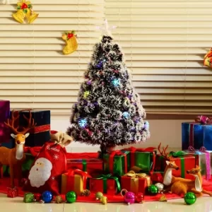 Image of HOMCOM 3ft 90cm Green/White Artificial Christmas Tree W/ Prelit LED