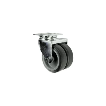 image of Swivel Plate 50MM Twin Rubber Tyre - Atlas Workholders