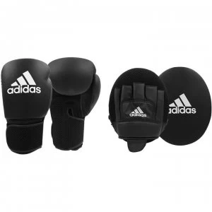 Image of adidas Adult Glove and Focus Mitt Set - Black