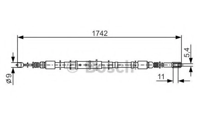 Image of Handbrake cable Bosch 1 987 477 305