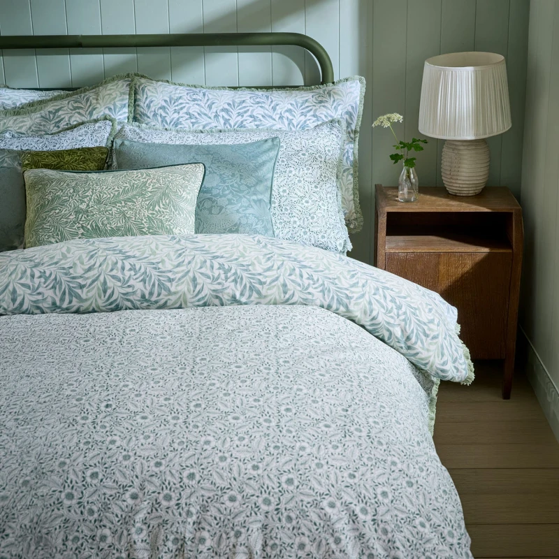 Image of William Morris At Home Willow Bough Duvet Set, Double, Sage