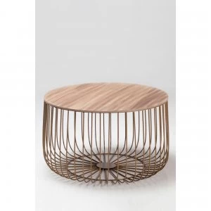 Image of Enzo Large Oak Finish Top Cage Table