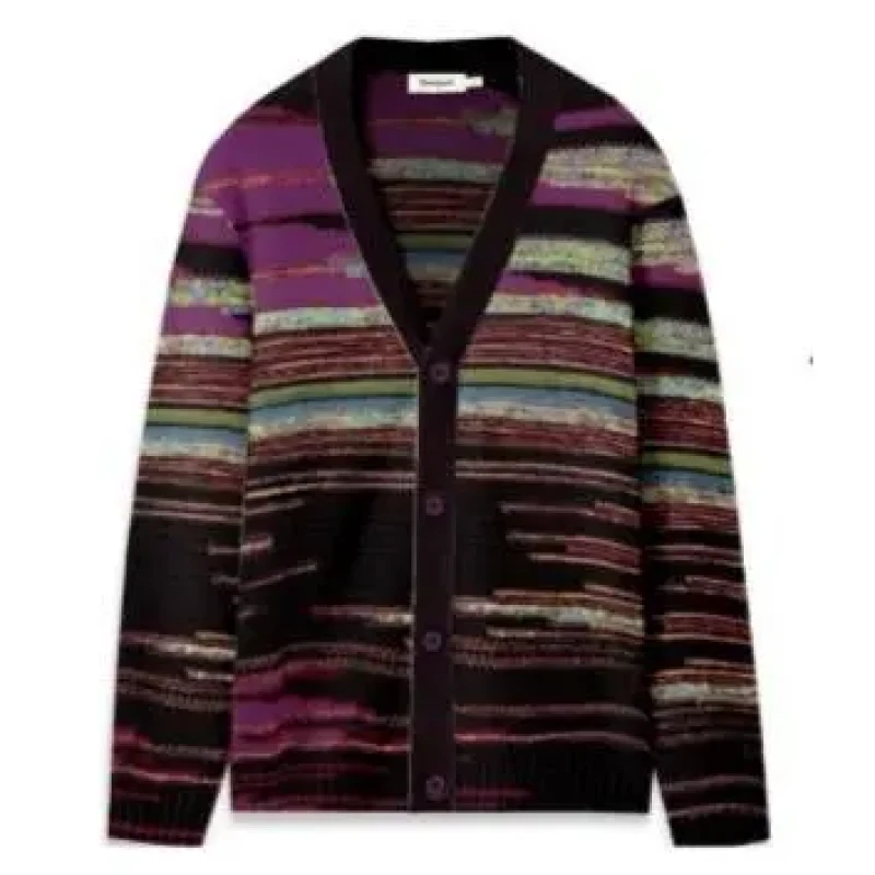Image of Desigual Cardigan Desigual Spaced Dye Multicolore Male S