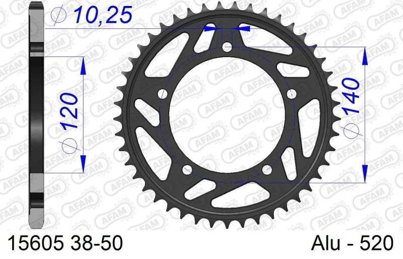 Image of AFAM Aluminium Rear Sprocket 15605 - 520