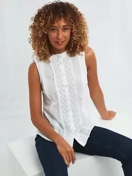 Image of Joe Browns The Annie Embroidered Blouse -white, White, Size 14, Women