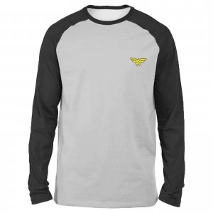 Image of DC Wonder Woman Unisex Long Sleeved Raglan T-Shirt - Grey/Black - XL