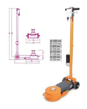 image of Beta Tools 3067/60-15T Air Hydraulic Jack 60-30-15 T 030670120