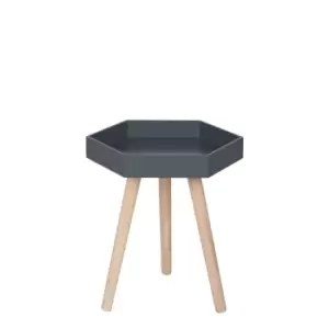 Image of Grey MDF & Natural Pine Wood Hexagon Table K/D