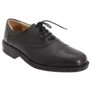 Image of Roamers Mens Softie Leather Blind Eye Flexi Capped Oxford Shoes (10 UK) (Black)