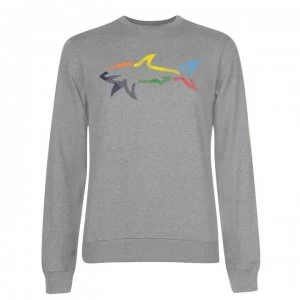 Paul And Shark Multi Colour Shark Crew Sweatshirt - Grey 931