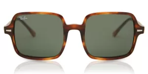 Ray-Ban Womens Square Frame Sunglasses - Stripped Havana