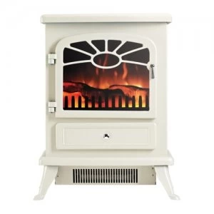 image of Focal Point ES2000 Electric Stove with Log Flame Effect - Cream