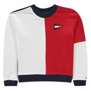 Image of Tommy Hilfiger Junior Girls Colour Block Sweatshirt - Navy C87