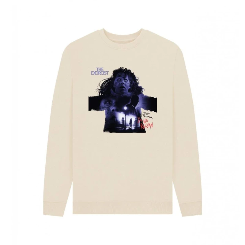 Image of The Exorcist Mens I'm Not Regan Sweatshirt in Cream Size: Small Cream Male S