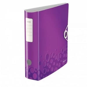 Image of Leitz 180° Active WOW Lever Arch File. A4. 75mm. Purple. -