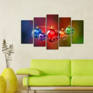 Image of 5PMDFNOEL-3 Multicolor Decorative MDF Painting (5 Pieces)